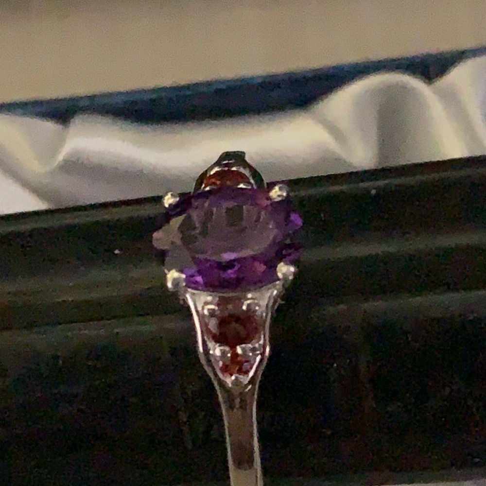 Made USA Delicate Beauty SS925 amethyst garnetRing - Picture 10 of 16